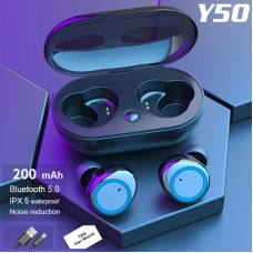 Y50, Wireless Bluetooth Headphones,Earphones, Touch Control, Sports Earbuds, Microphone, Works on All Smartphones, Music Headset